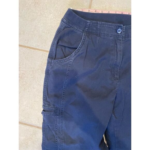 L.L. Bean Women's Cargo Pants Size 14 Blue Lined Casual Durable - Picture 3 of 11